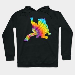 Tie Dye Cat Retro Pattern Hoodie